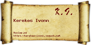 Kerekes Ivonn névjegykártya